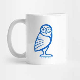 Athena owl. Design for ancient Greece fans in blue ink Mug